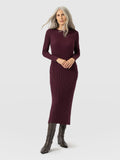 Isla Knit Column Dress - Plum