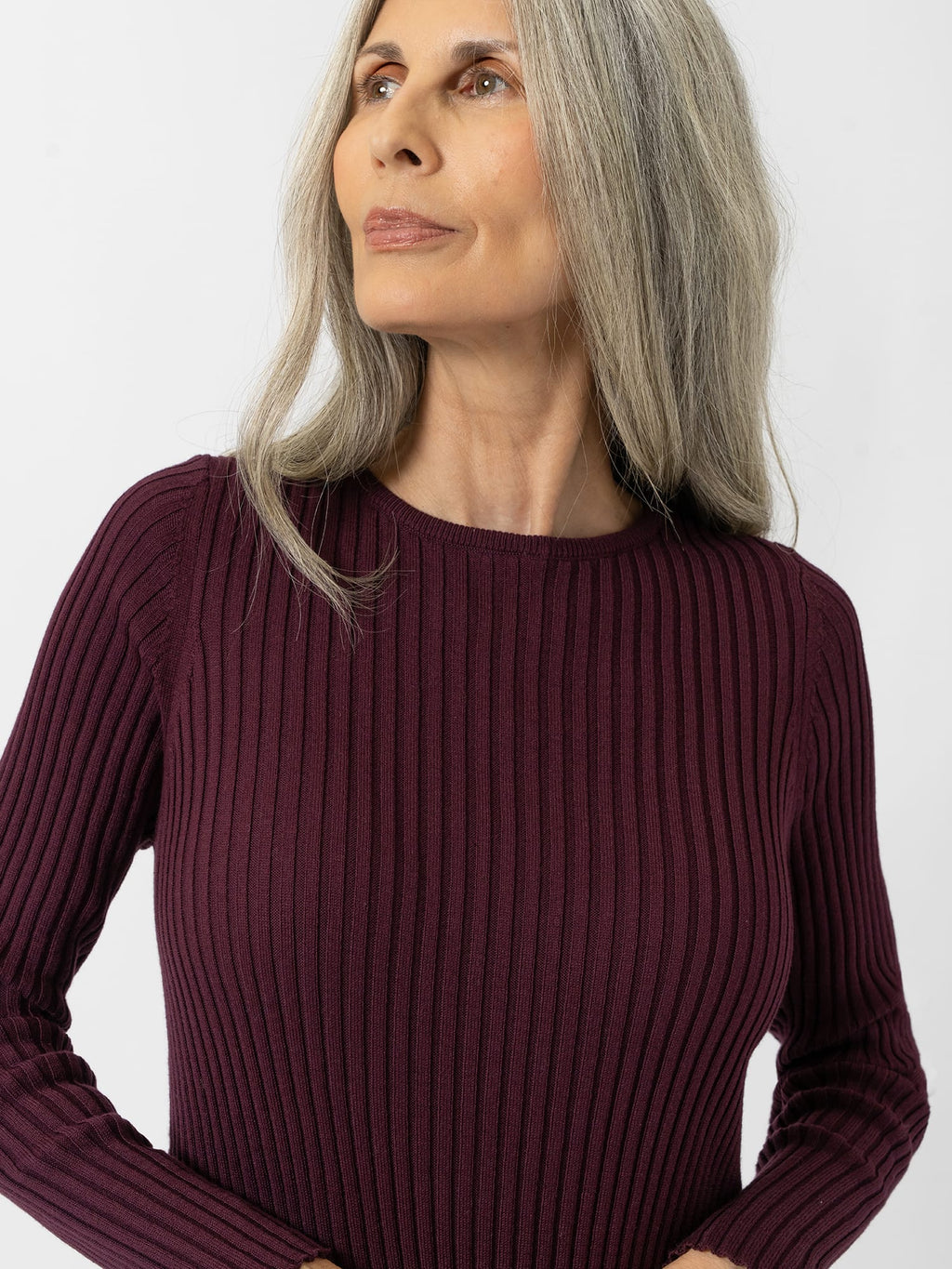 Isla Knit Column Dress - Plum