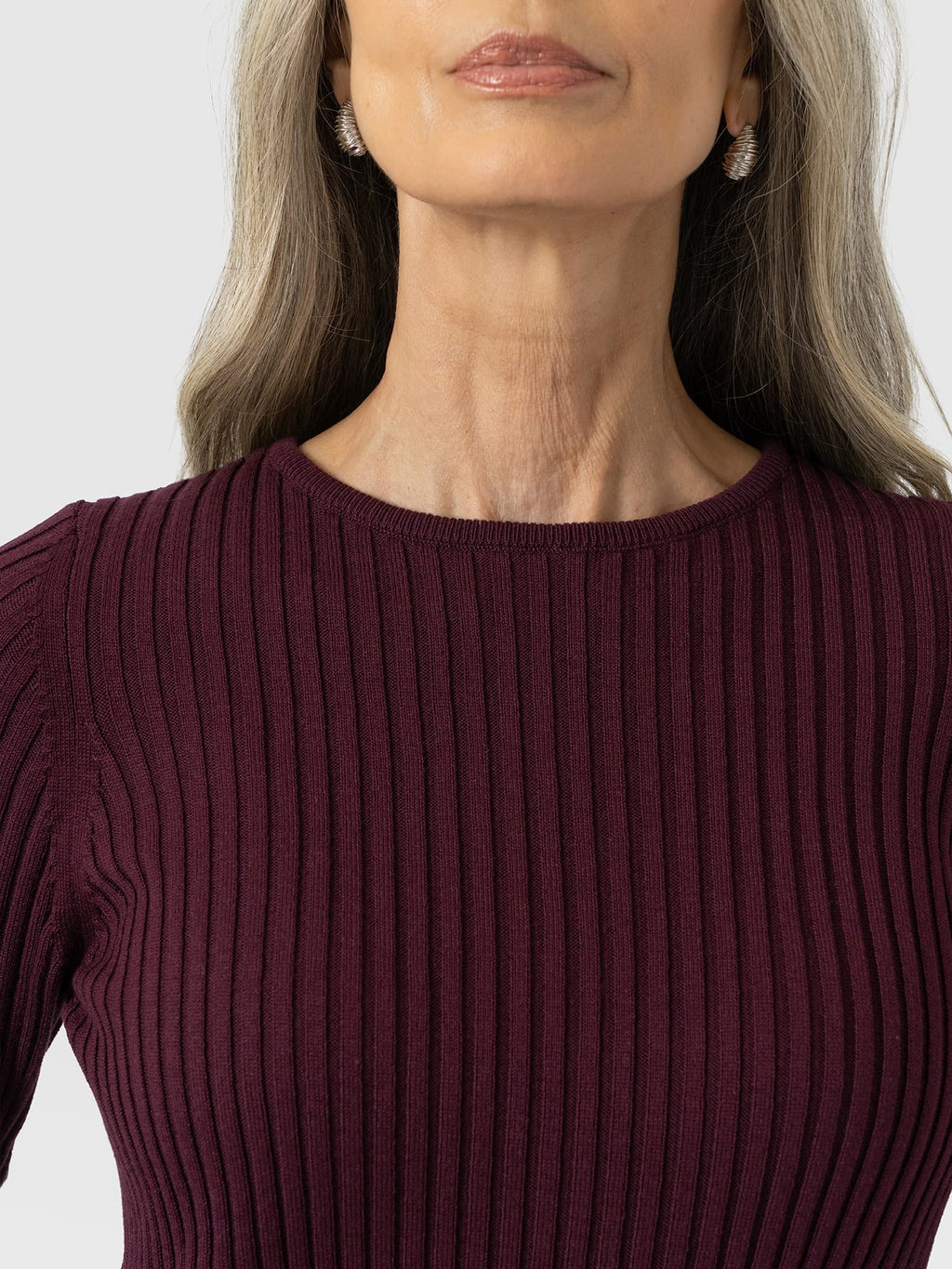 Isla Knit Column Dress - Plum