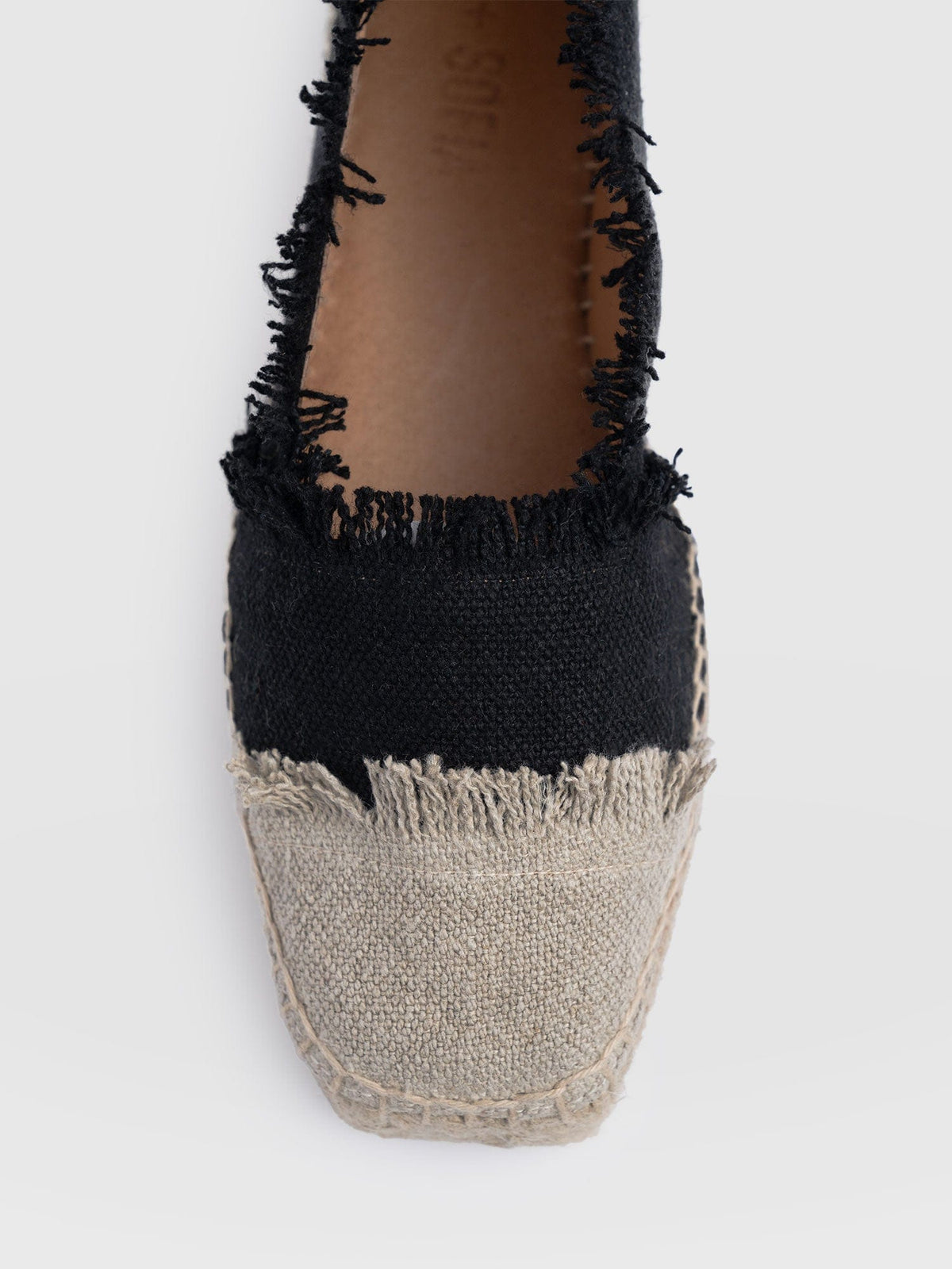 Ivy Frayed Espadrille Pumps - Black