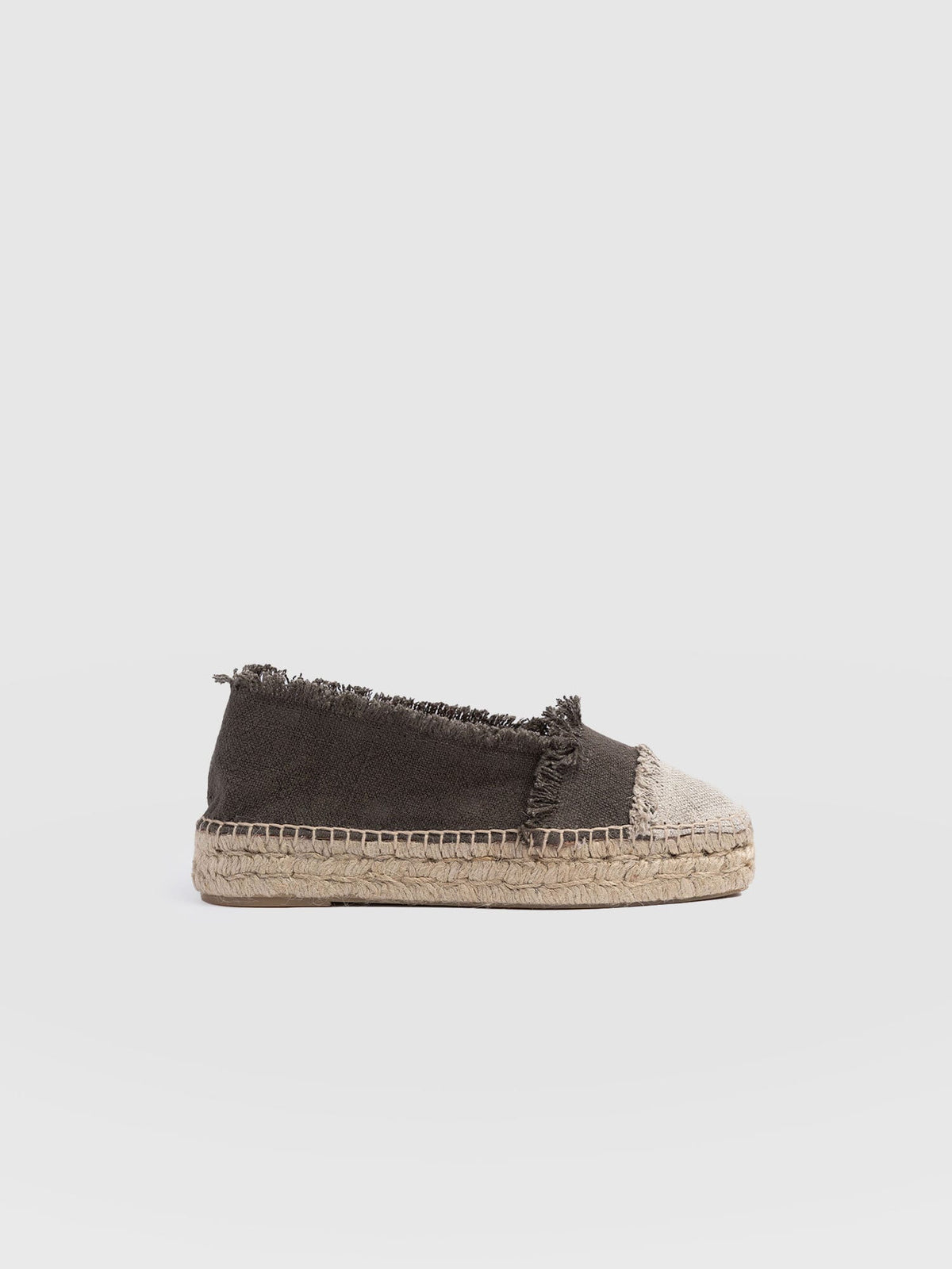 Ivy Frayed Espadrille Pumps - Khaki