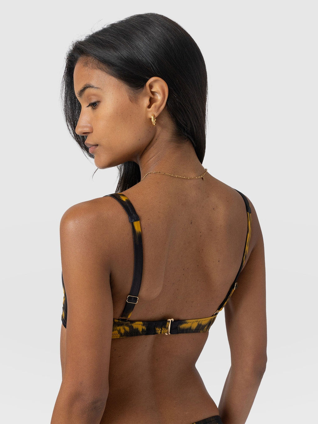 Jesse Twist Front Bikini Top - Yellow Fade Floral