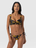 Jesse Twist Front Bikini Top - Yellow Fade Floral