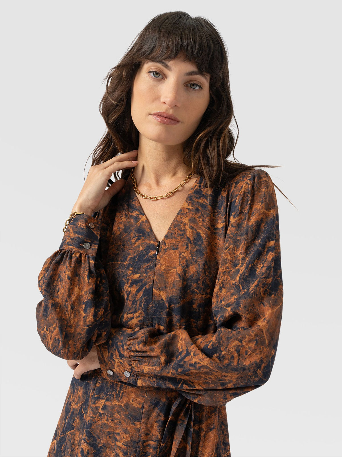 Joselyn Mini Dress - Brown Marble