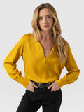 Joselyn V Neck Blouse - Golden Yellow