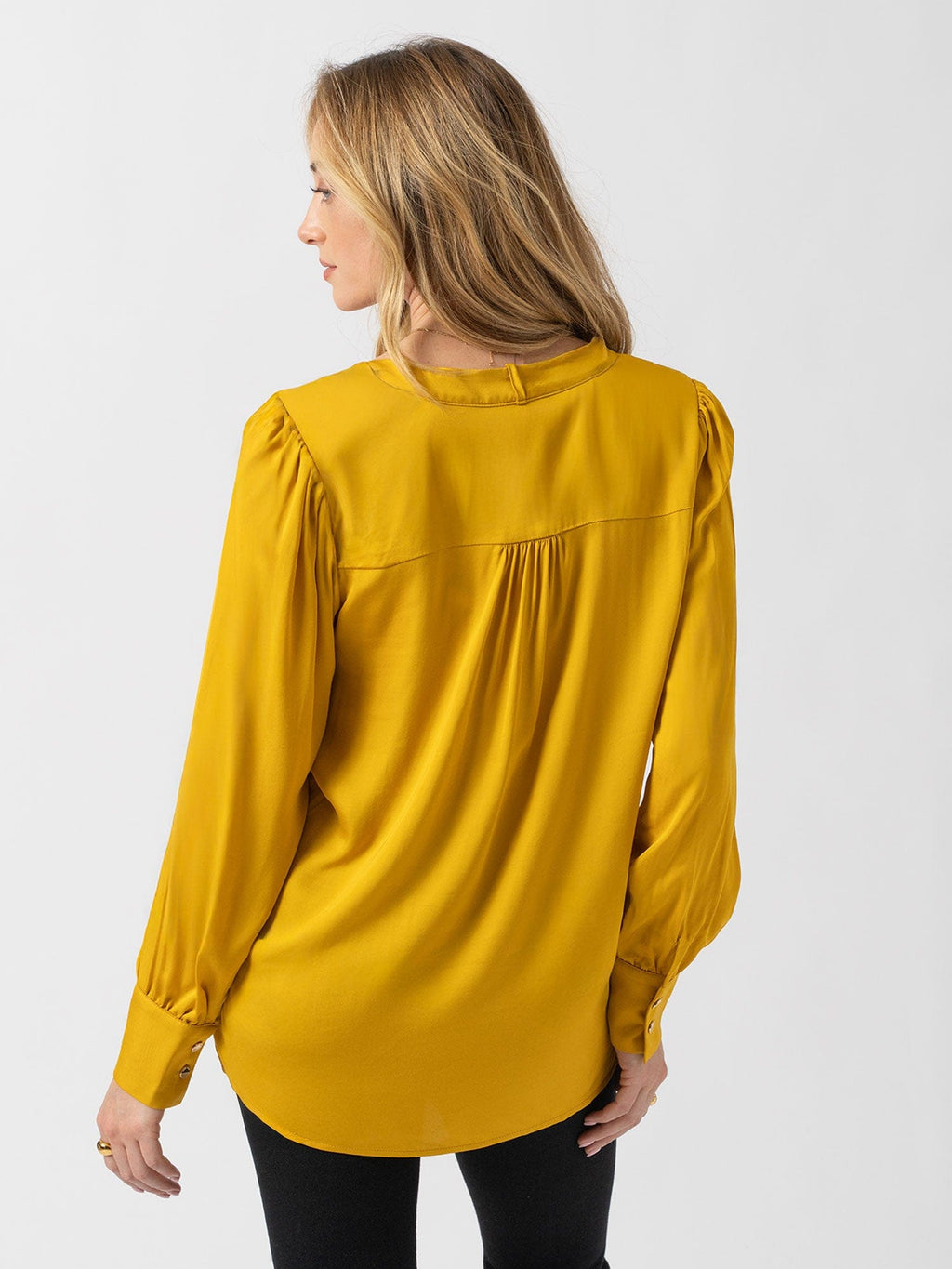 Joselyn V Neck Blouse - Golden Yellow