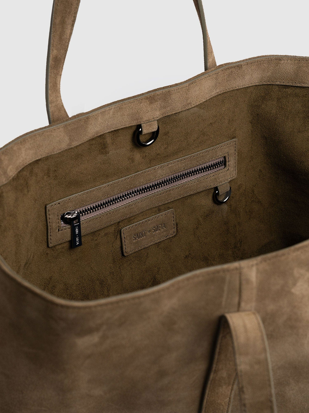 Kara Shopper Bag - Khaki Suede