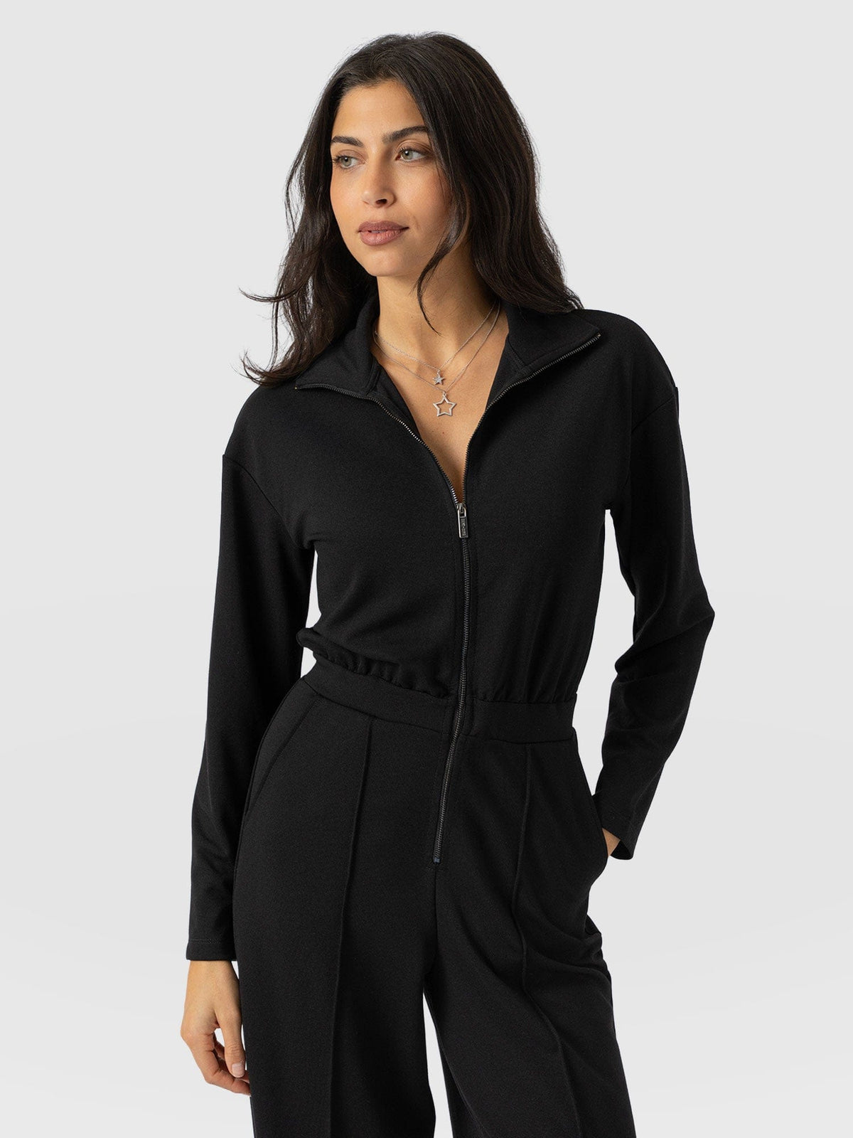 Keller Long Sleeve Jumpsuit - Black