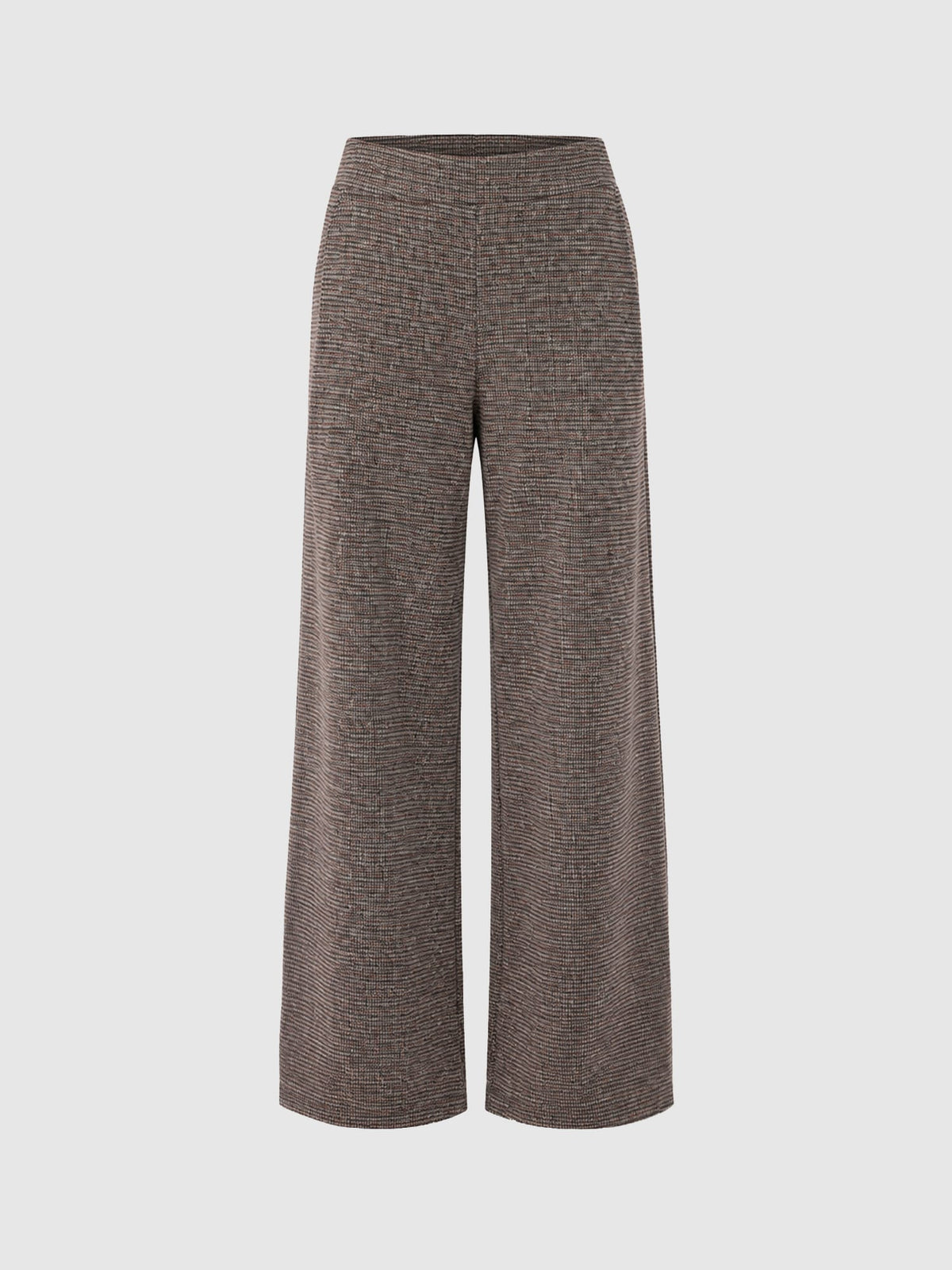 Keller Wide Leg Pant - Beige/Burgundy Check
