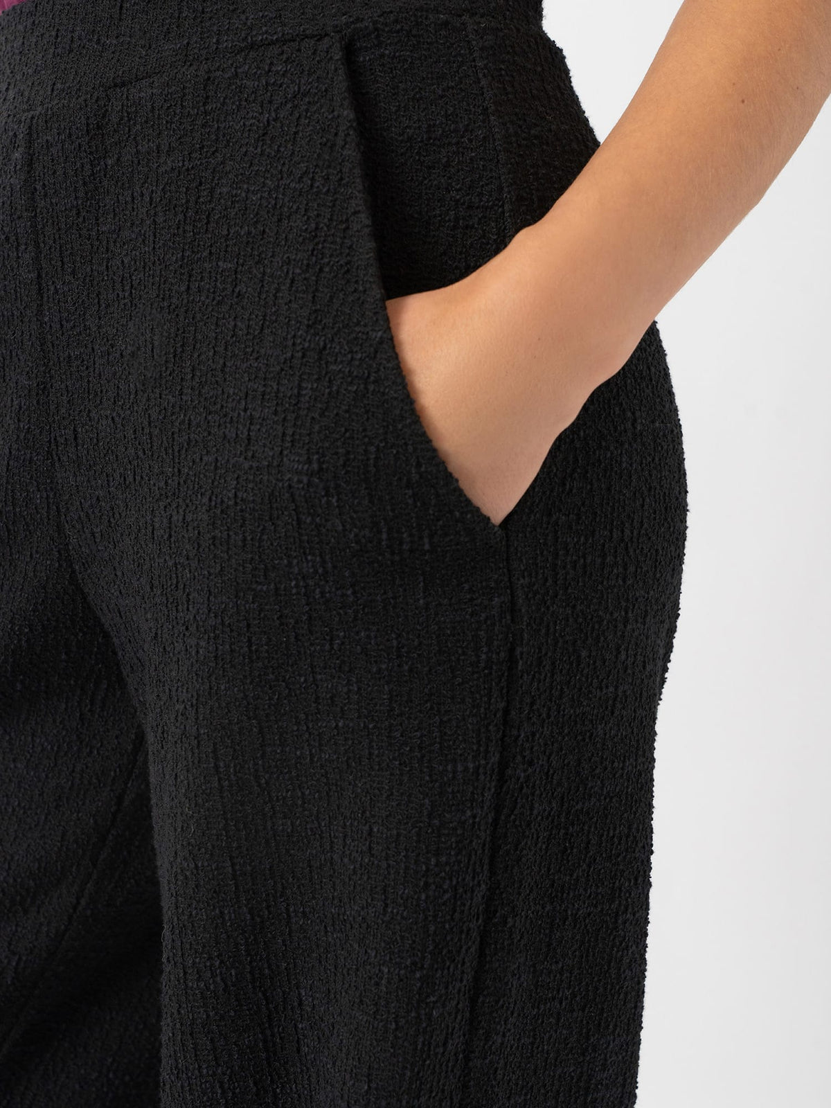 Keller Wide Leg Pant - Black Boucle