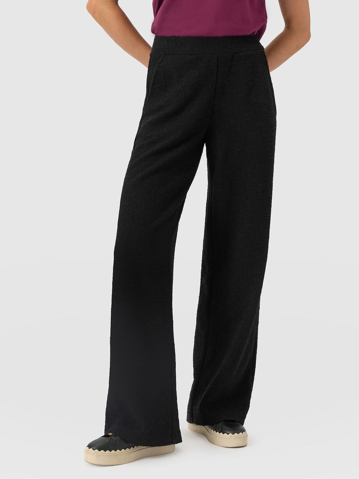 Keller Wide Leg Pant - Black Boucle