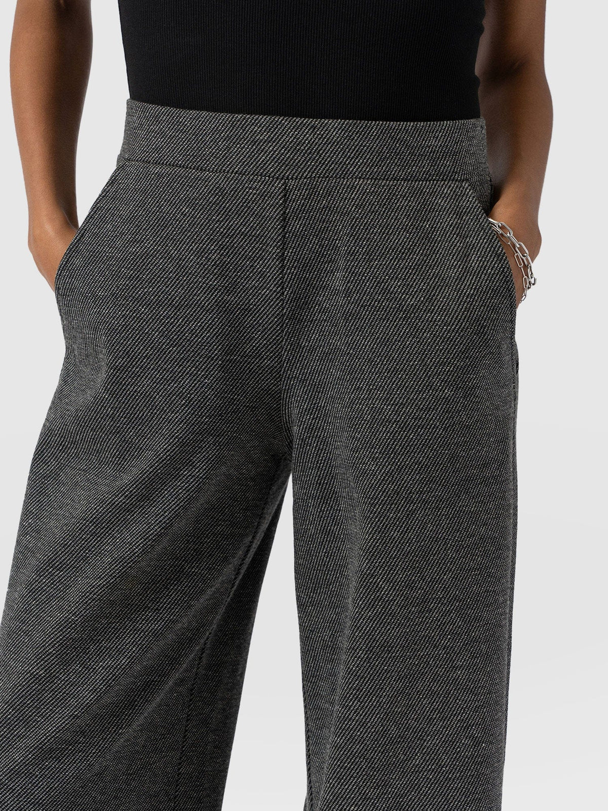 Keller Wide Leg Pant - Grey Twill