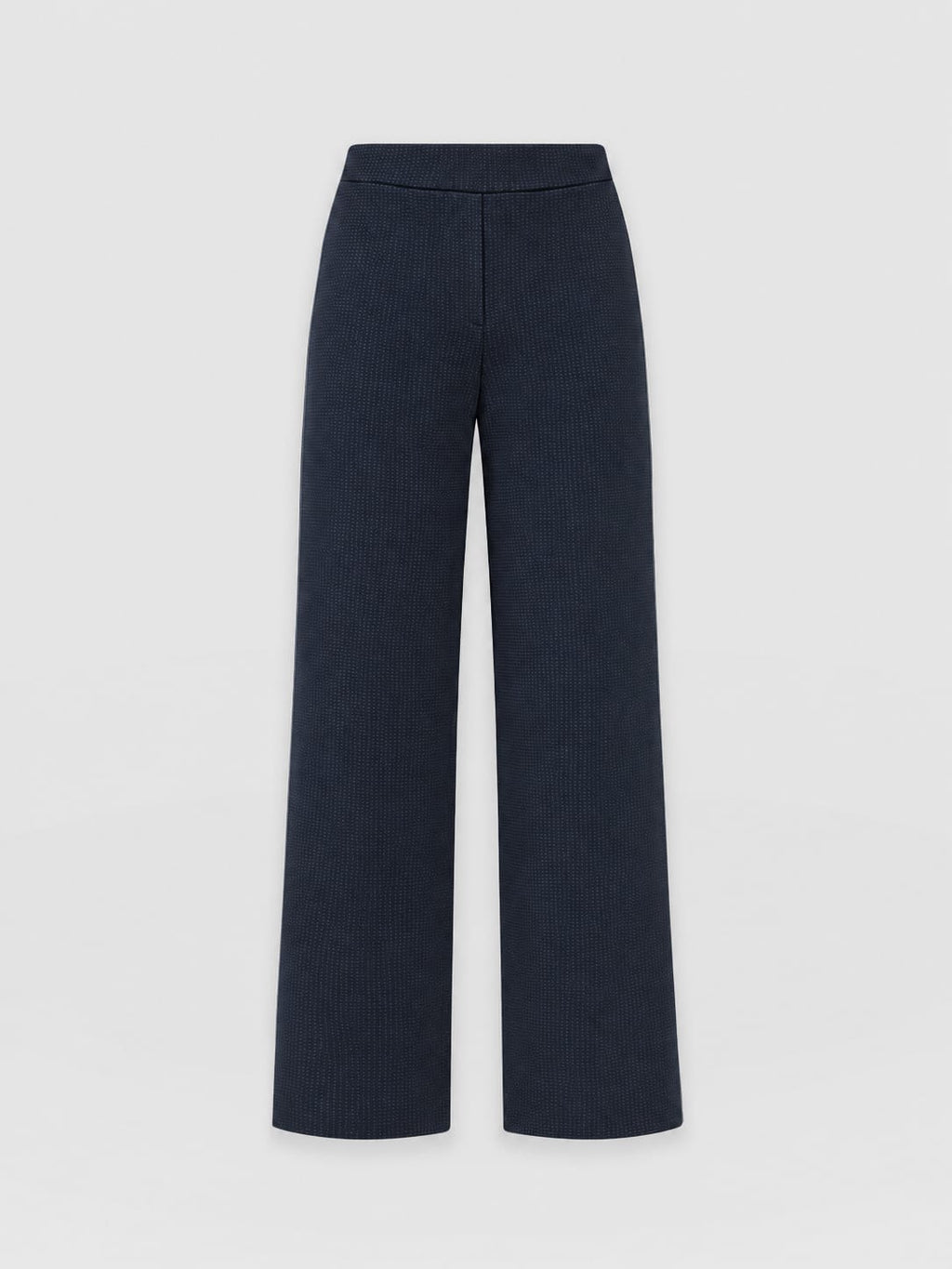 Keller Wide Leg Pant - Navy Mini Houndstooth