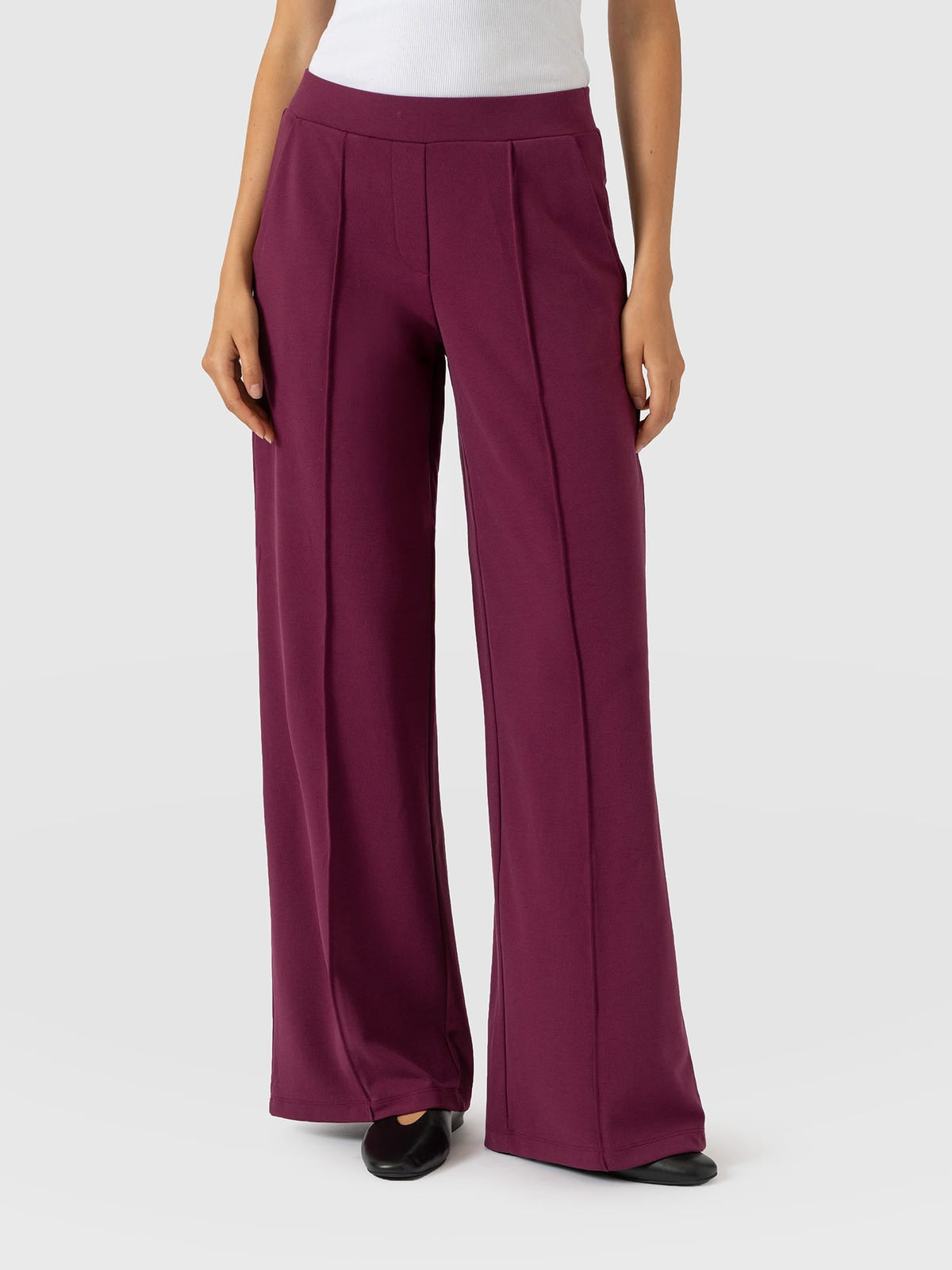 Keller Wide Leg Pant - Plum