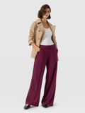 Keller Wide Leg Pant - Plum