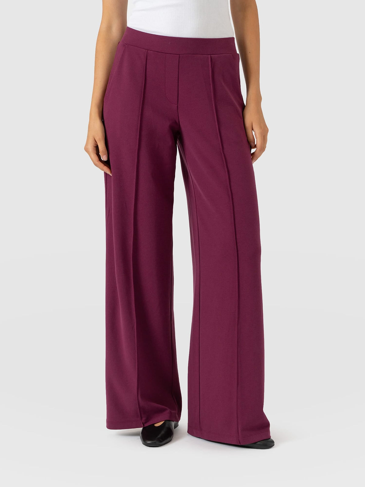 Keller Wide Leg Pant - Plum