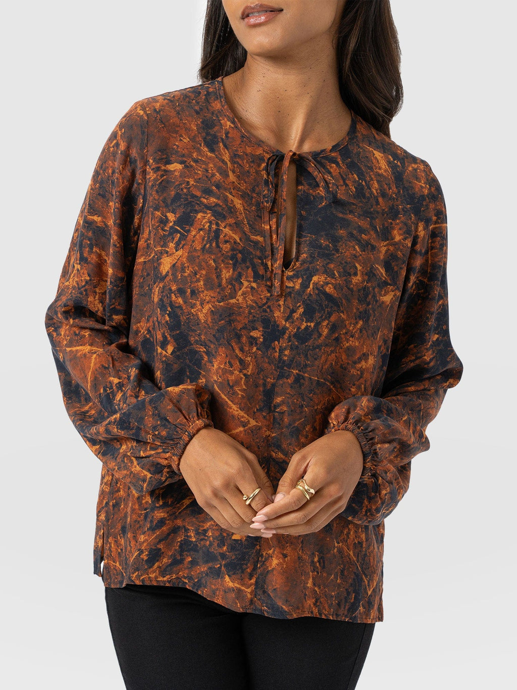 Kristen Blouse - Brown Marble