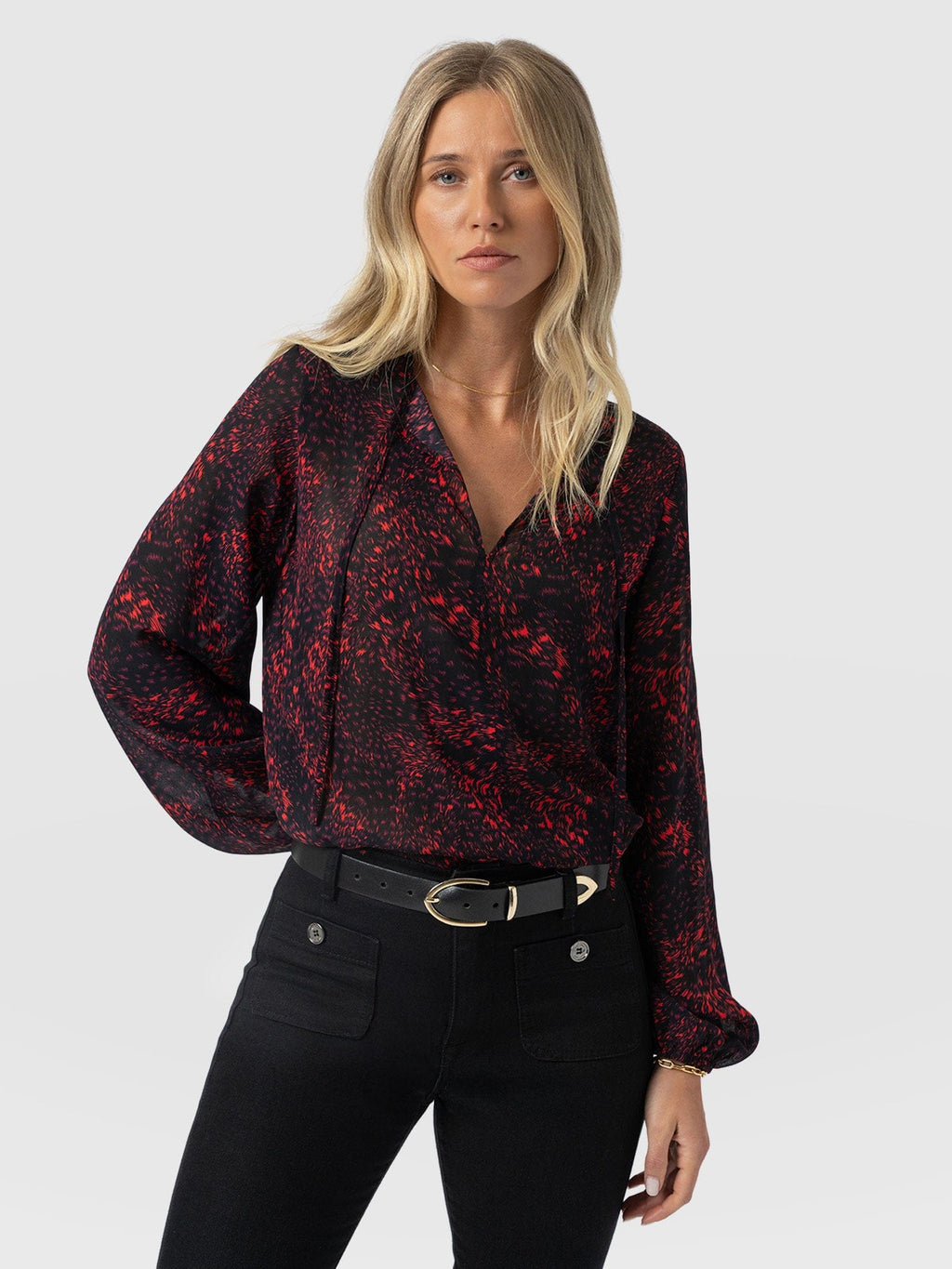 Kristen Blouse - Red Fade Spot