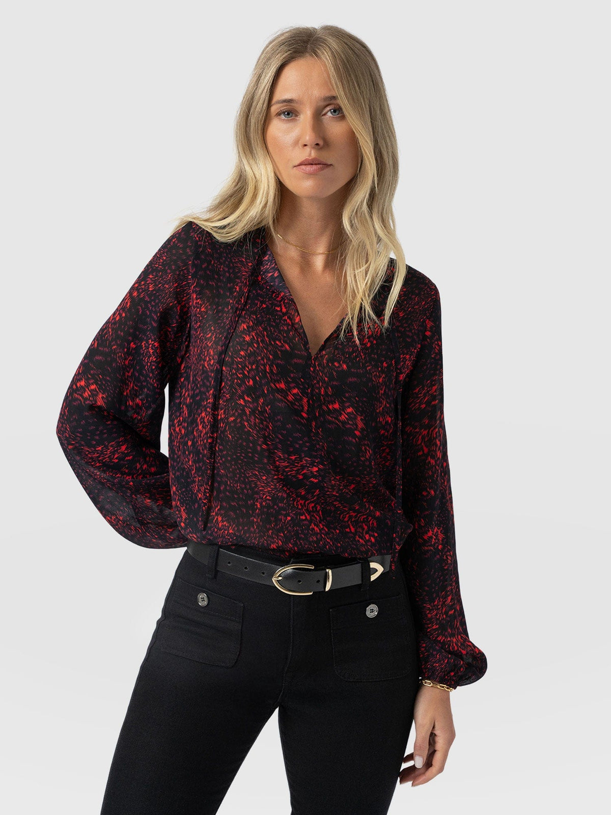 Kristen Blouse - Red Fade Spot