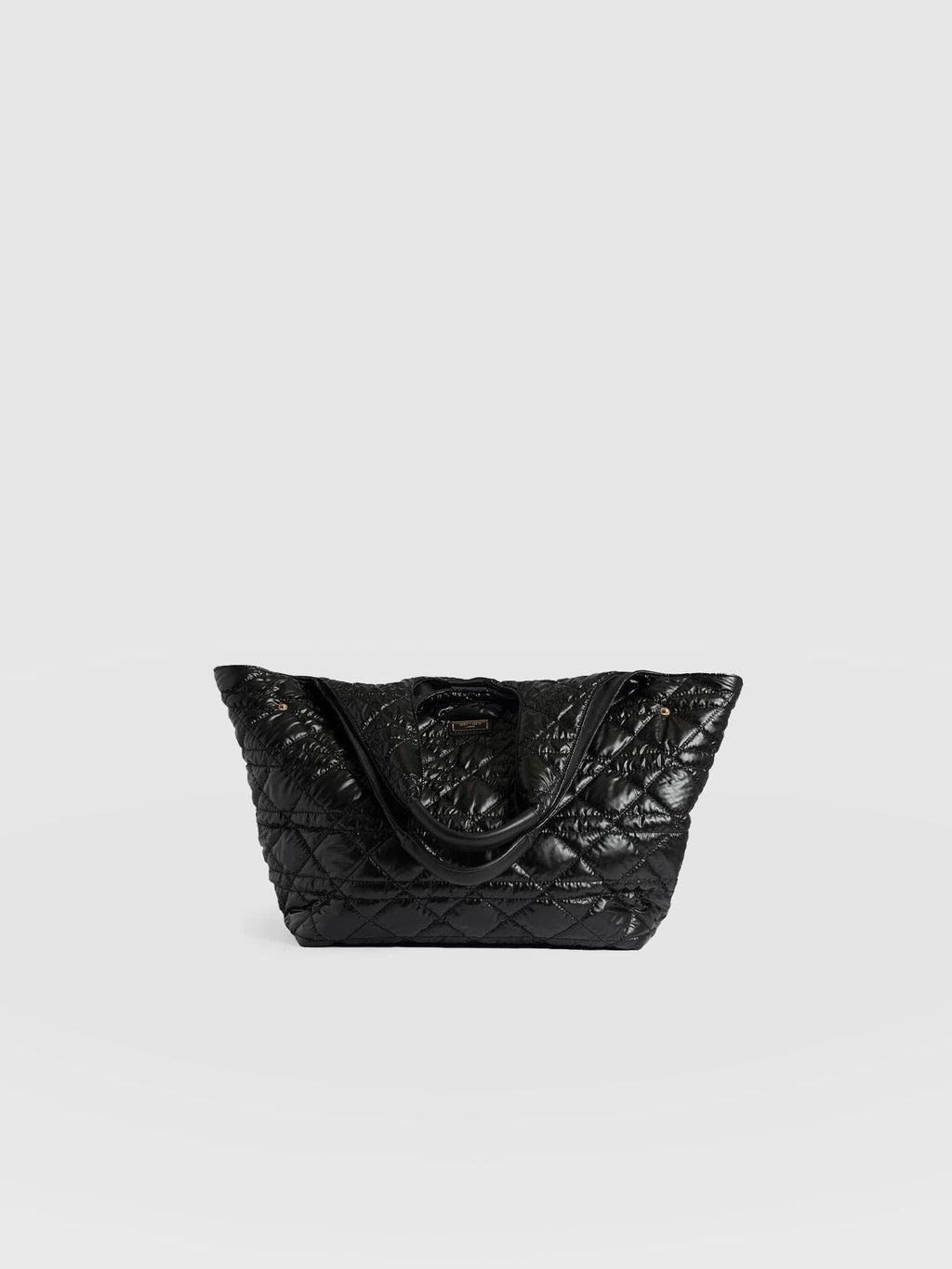Large Stella Quilted Shoulder Tote Bag - Black