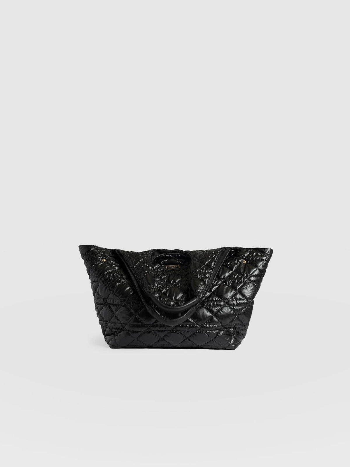 Large Stella Quilted Shoulder Tote Bag - Black