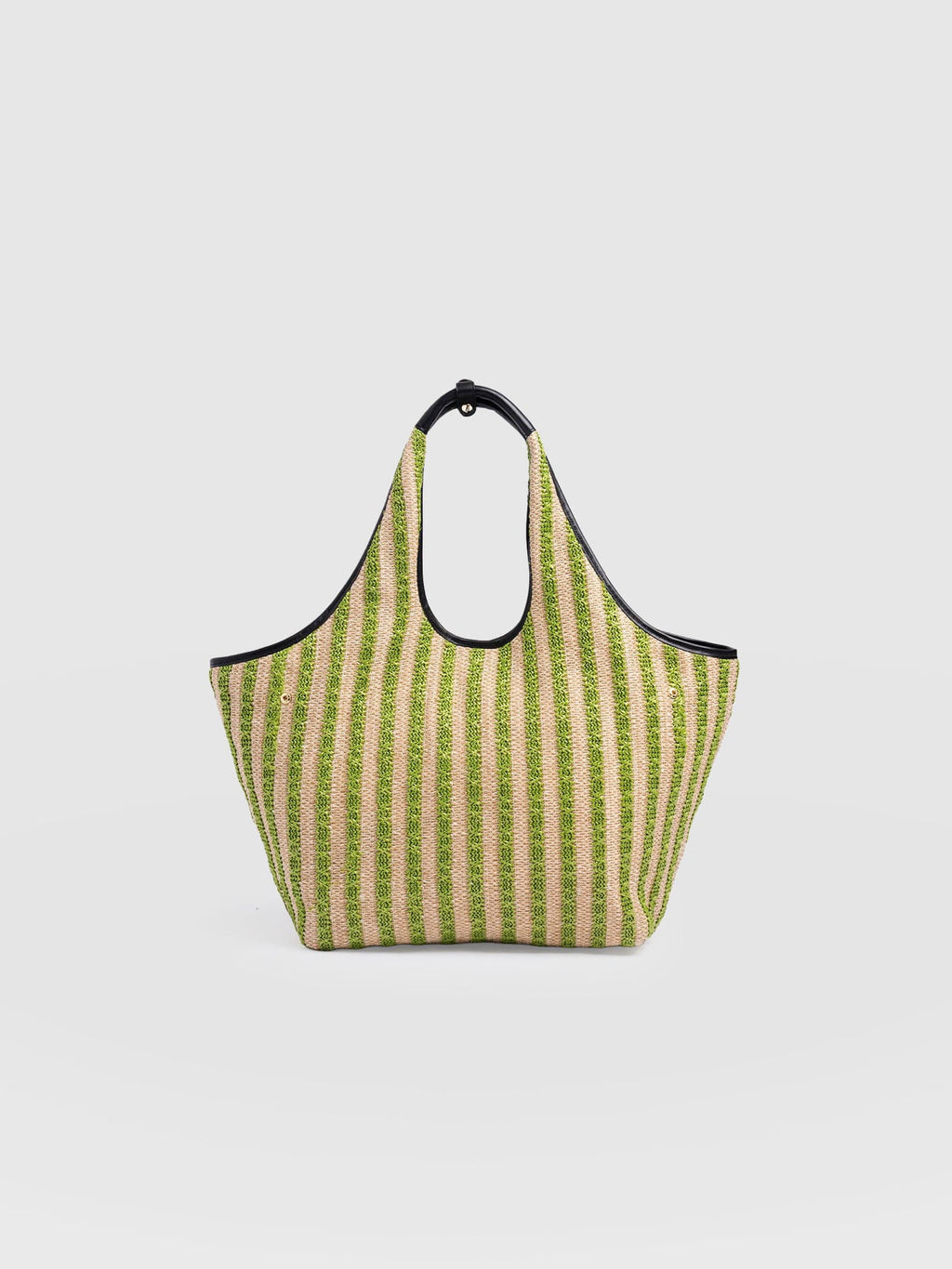 Large Stella Shoulder Tote Bag - Green Raffia