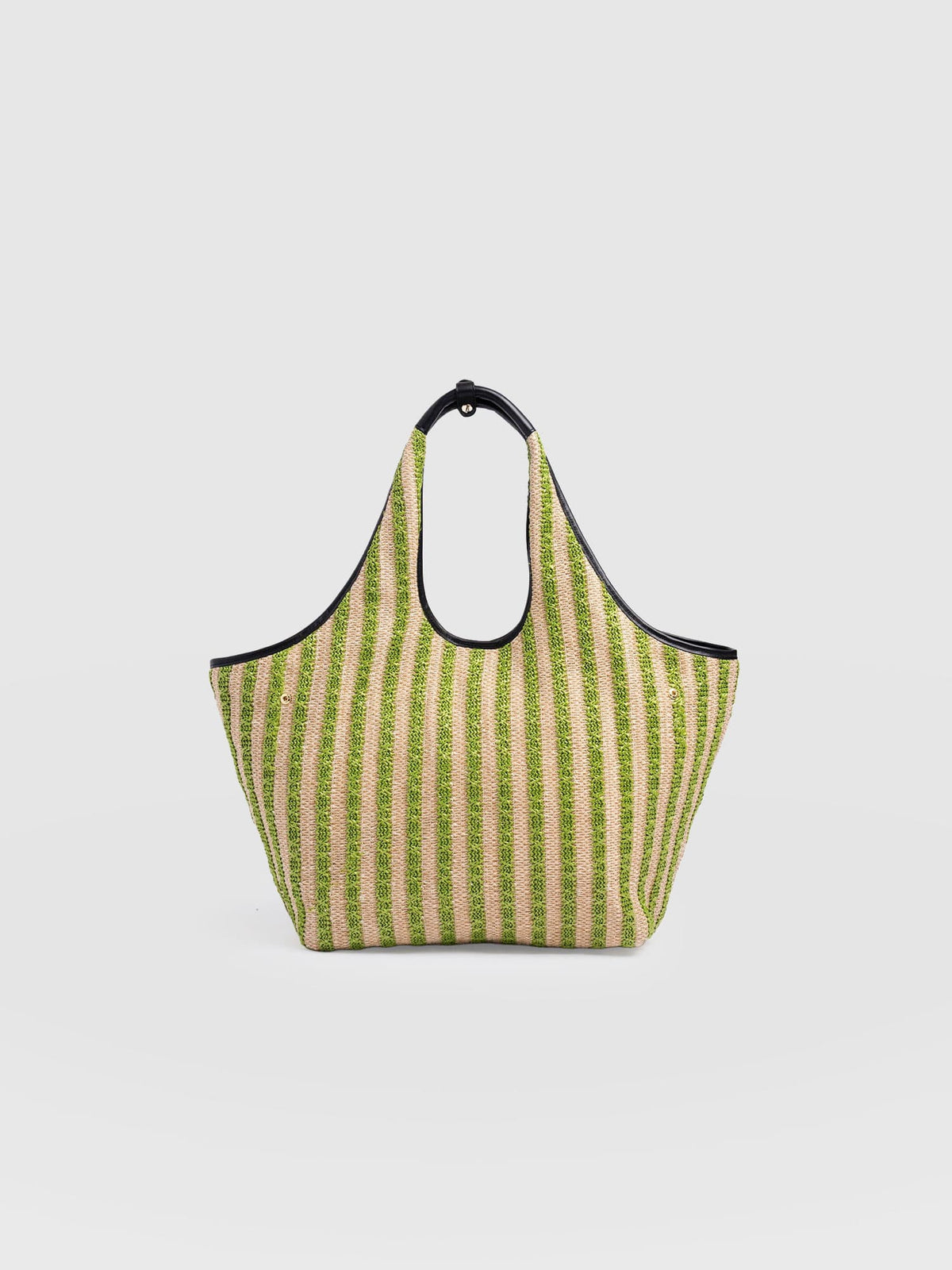Large Stella Shoulder Tote Bag - Green Raffia