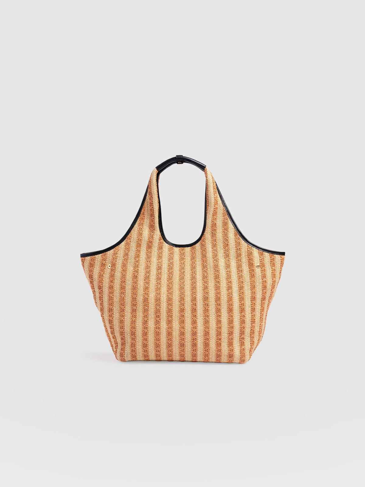 Large Stella Shoulder Tote Bag - Orange Raffia