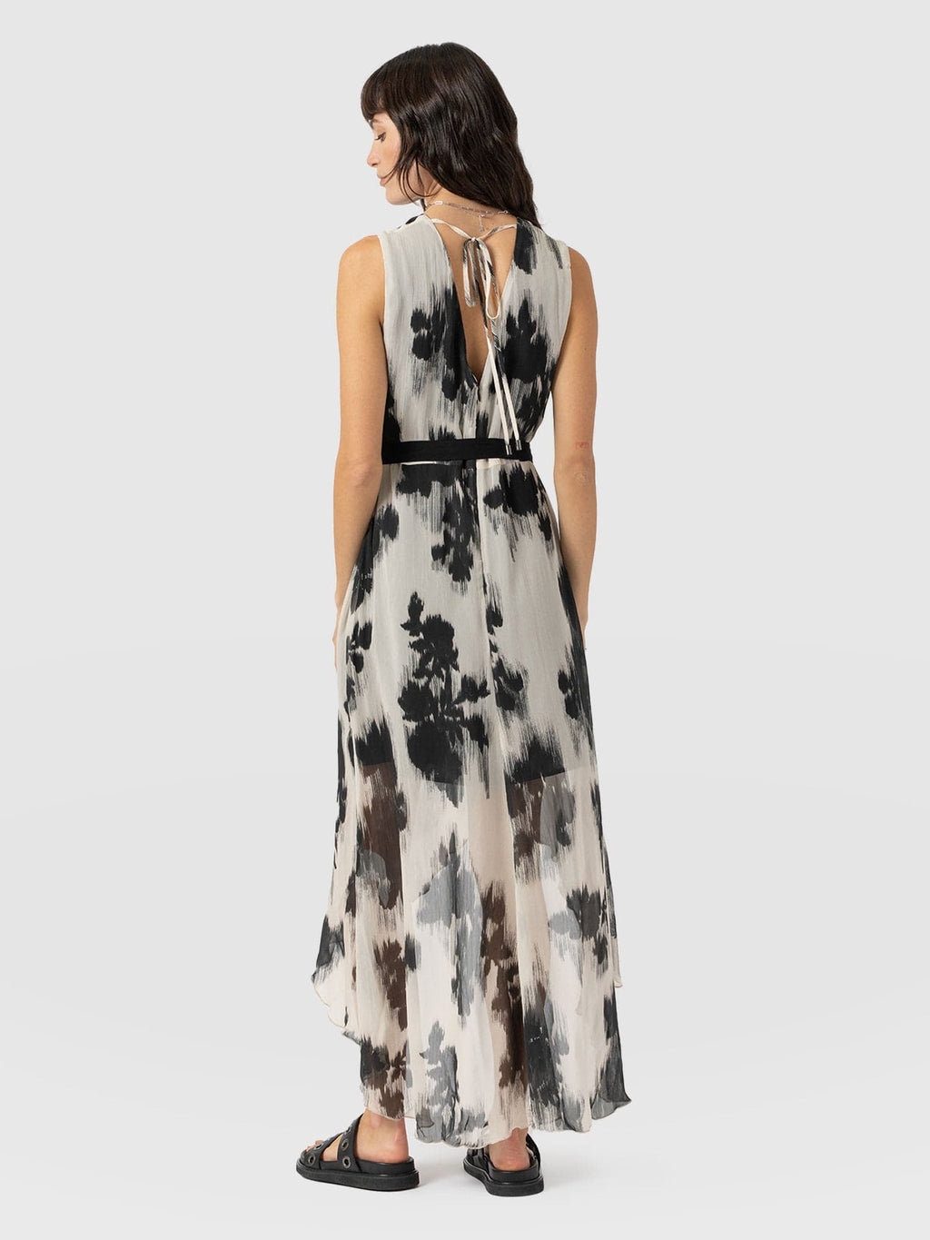 Lexi High Low Dress - White Fade Floral