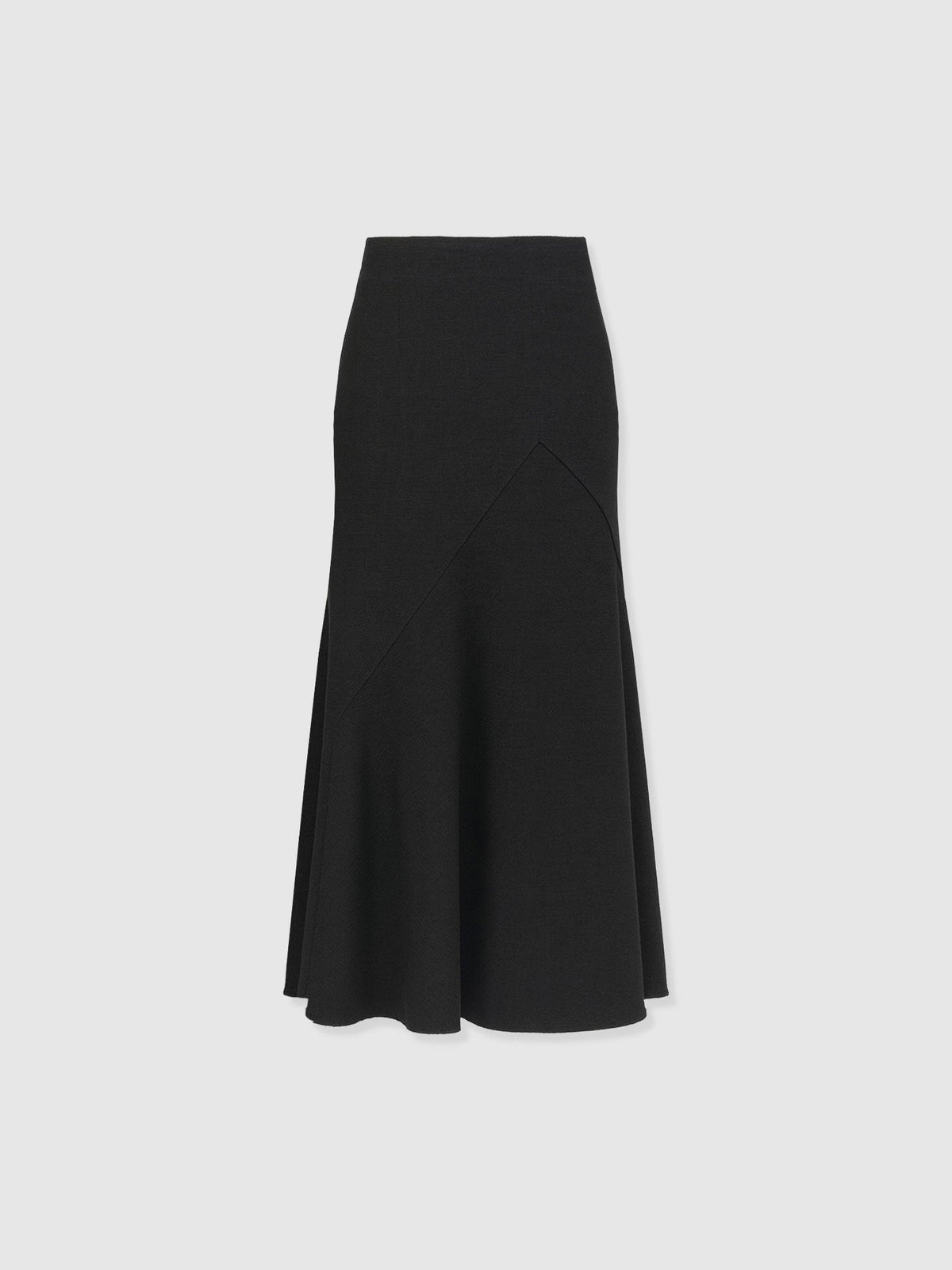 Piper Panelled Skirt  - Black Boucle