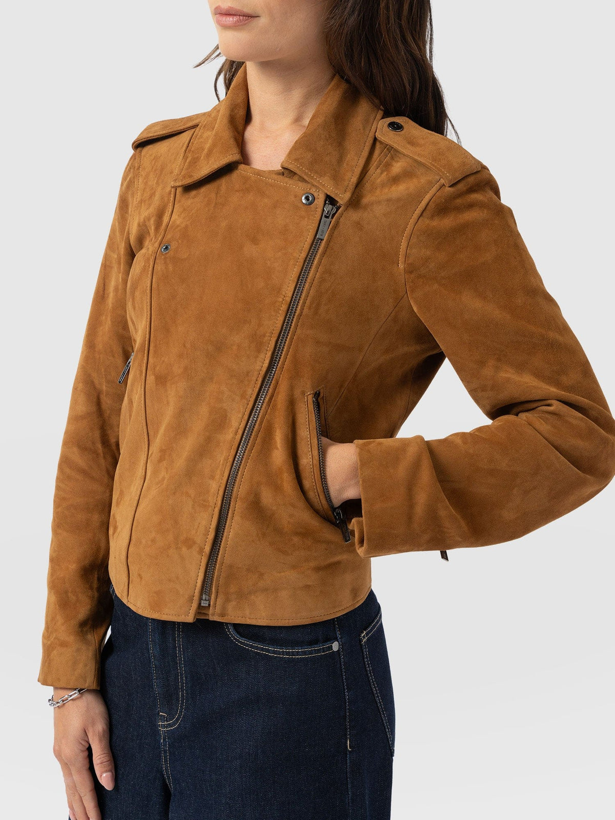 Luther Leather Jacket - Camel Suede
