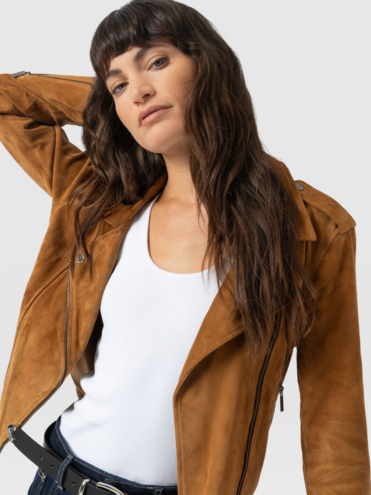 Luther Leather Jacket - Camel Suede