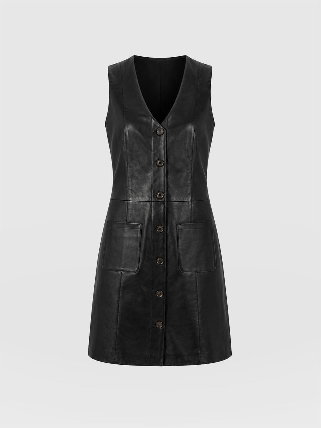 Luther Mini Dress - Black Leather