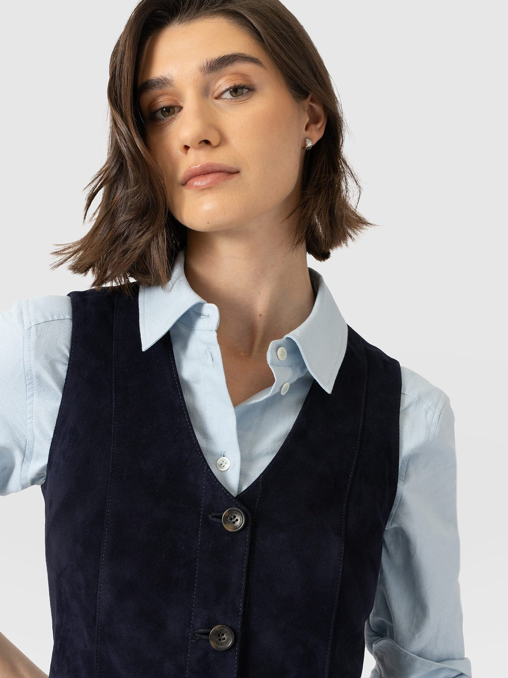 Luther Mini Dress - Navy Suede