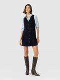 Luther Mini Dress - Navy Suede