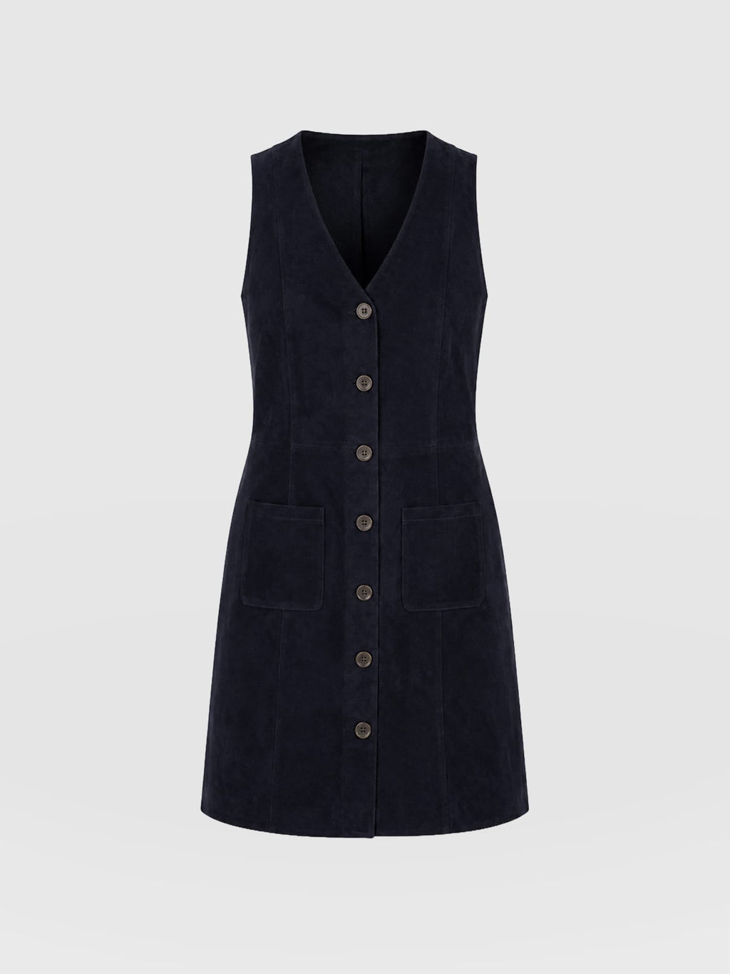 Luther Mini Dress - Navy Suede