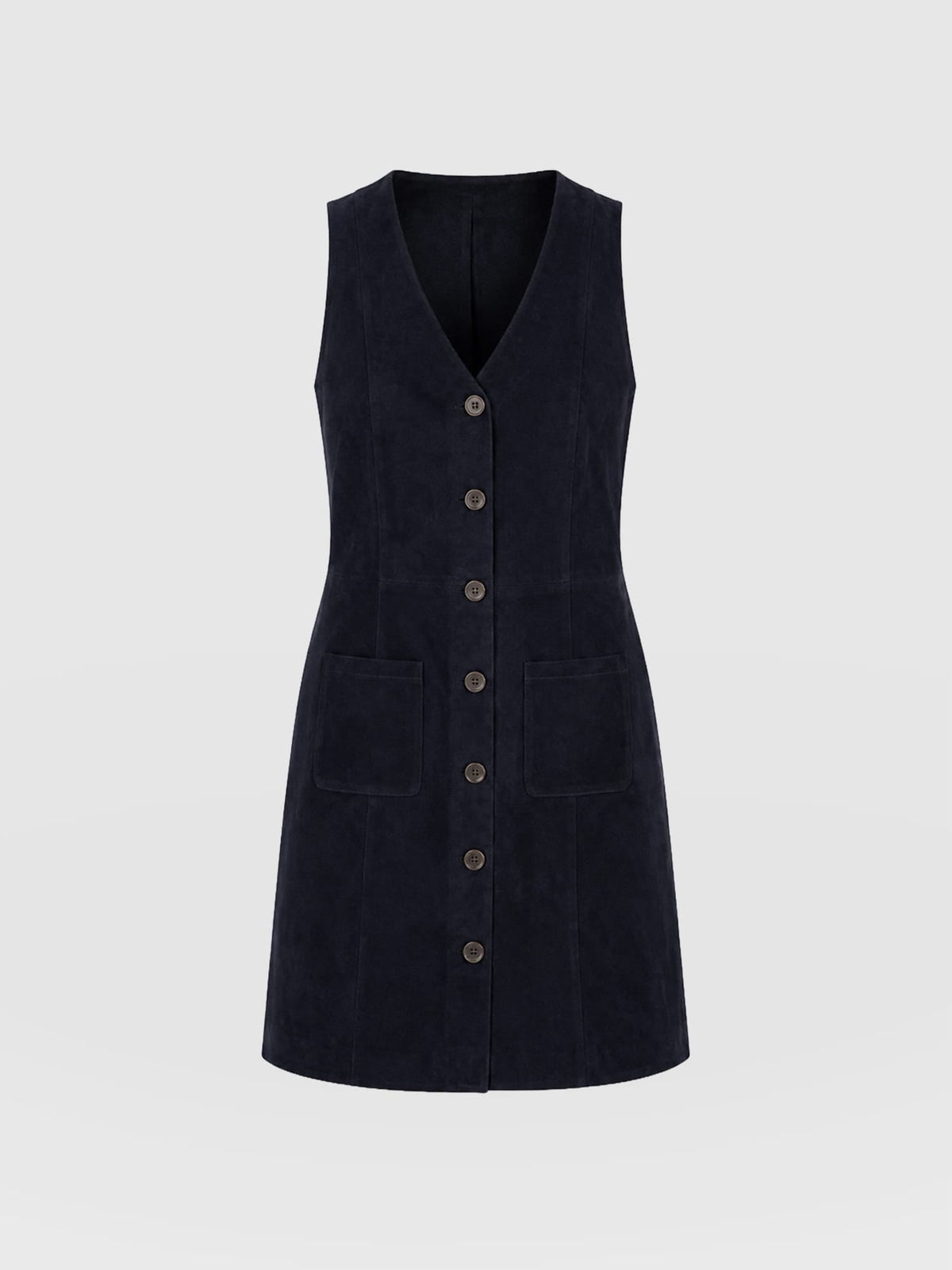Luther Mini Dress - Navy Suede