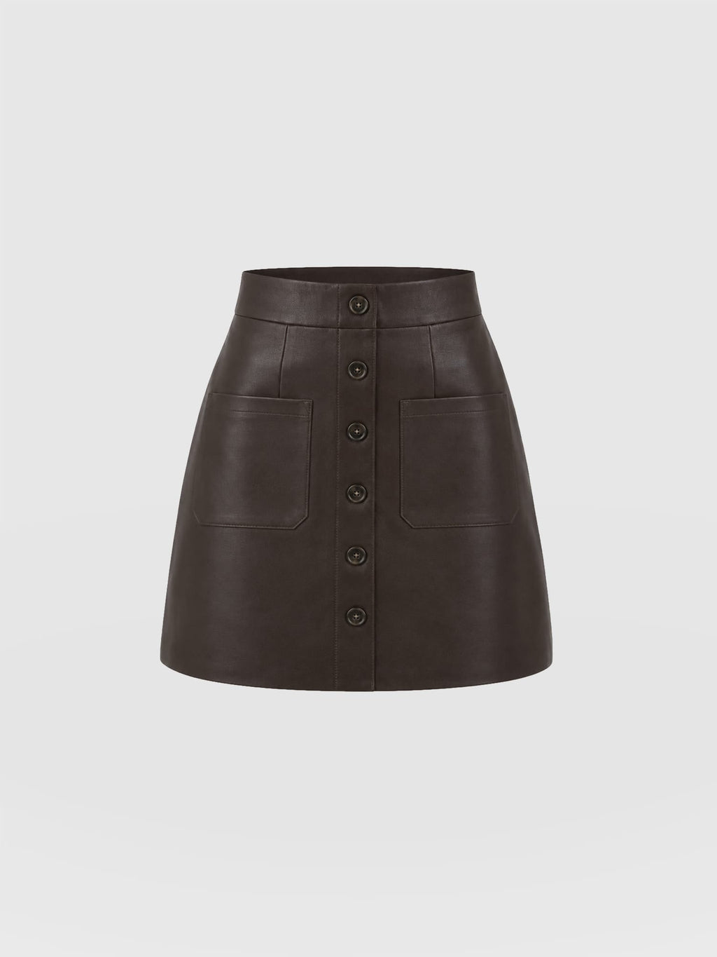 Luther Mini Skirt - Chocolate Leather