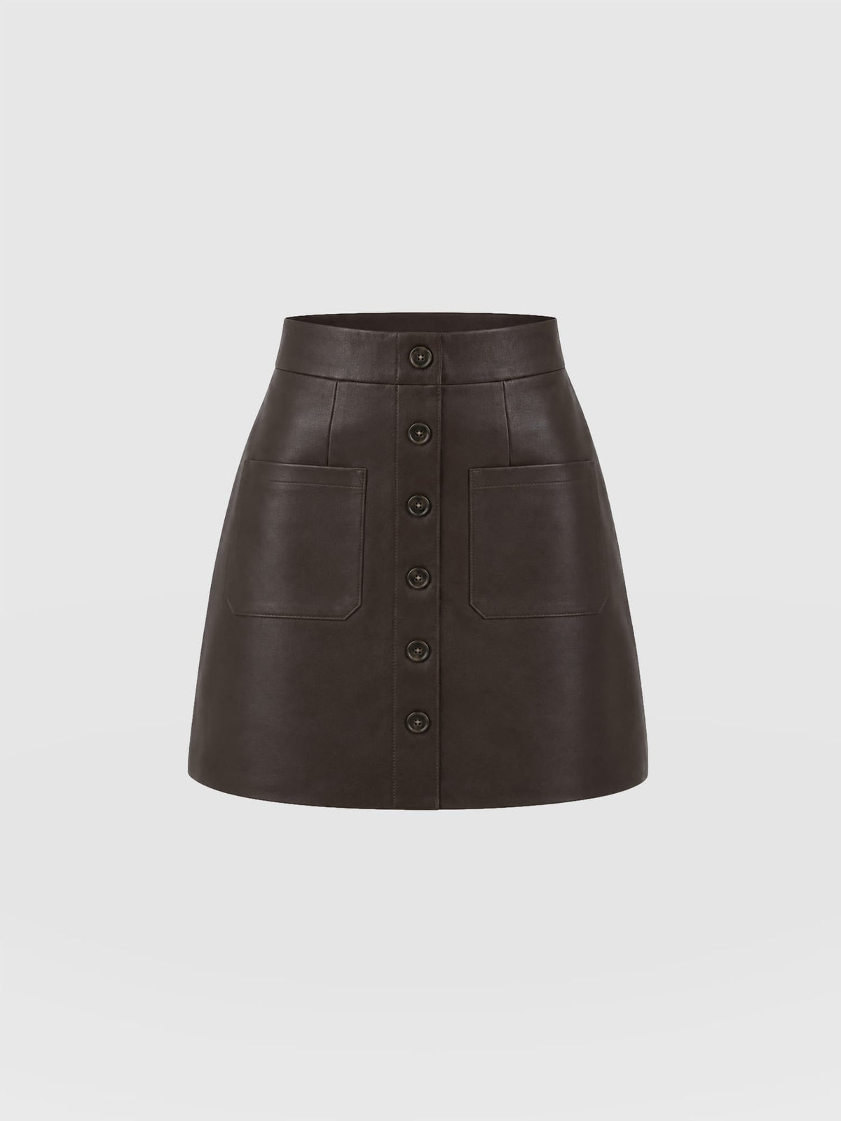 Luther Mini Skirt - Chocolate Leather