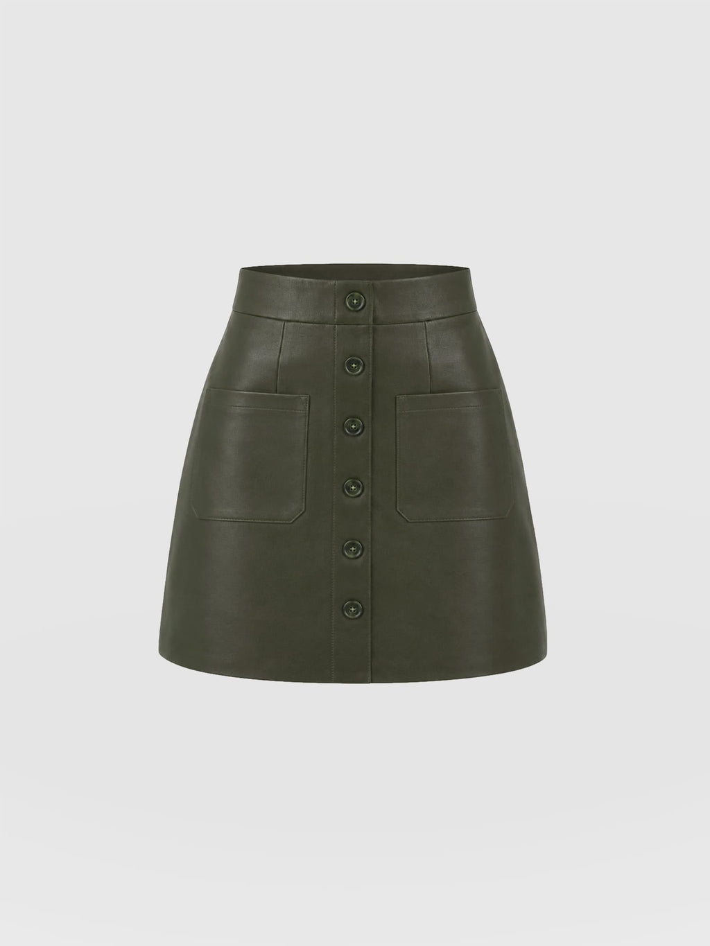 Luther Mini Skirt - Khaki Leather