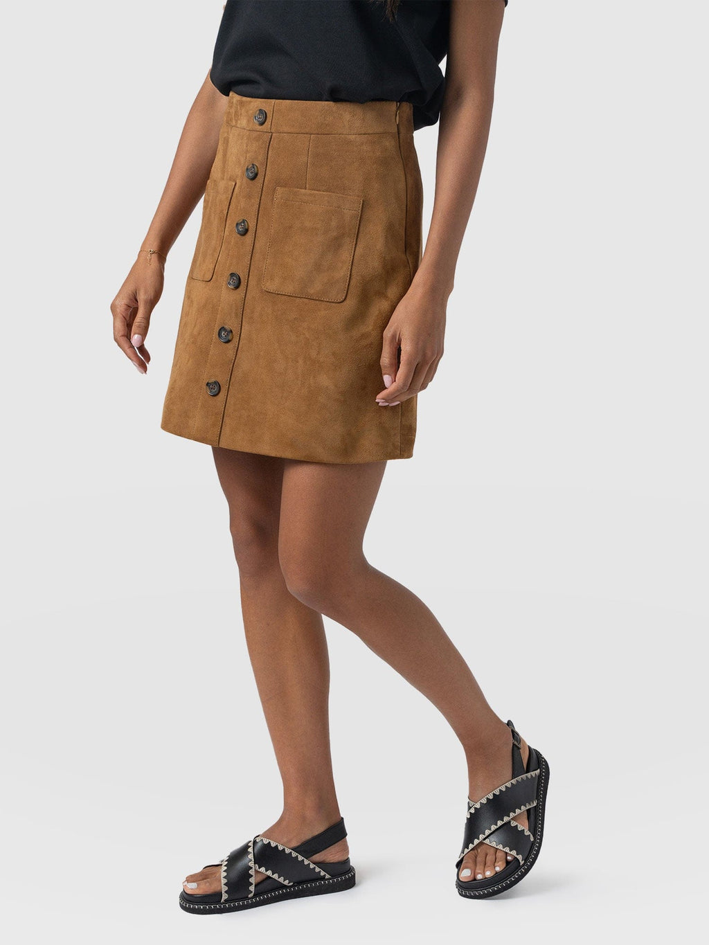 Luther Suede Mini Skirt - Camel