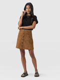 Luther Suede Mini Skirt - Camel