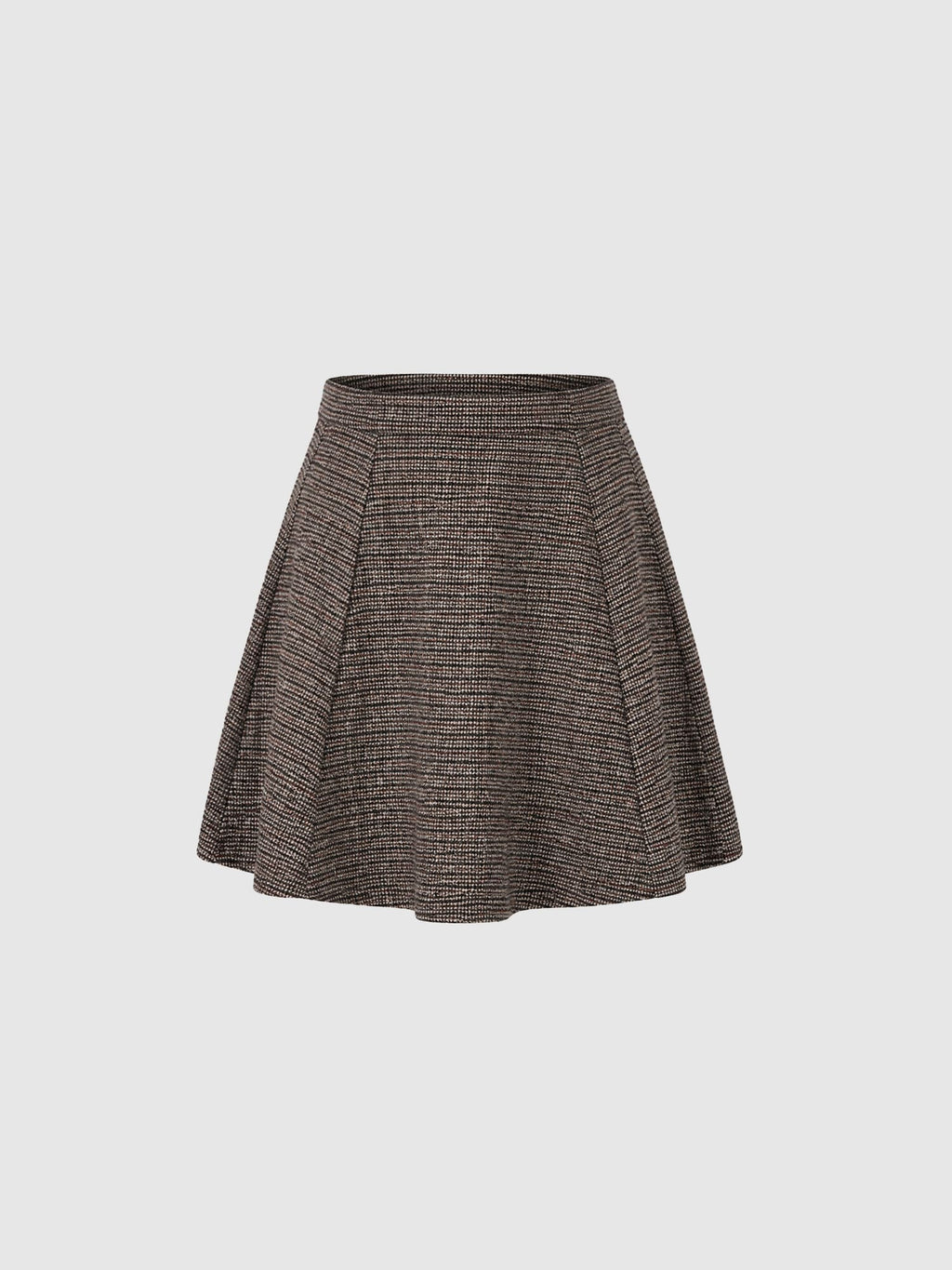 Macie Mini Skirt - Beige/Burgundy Check