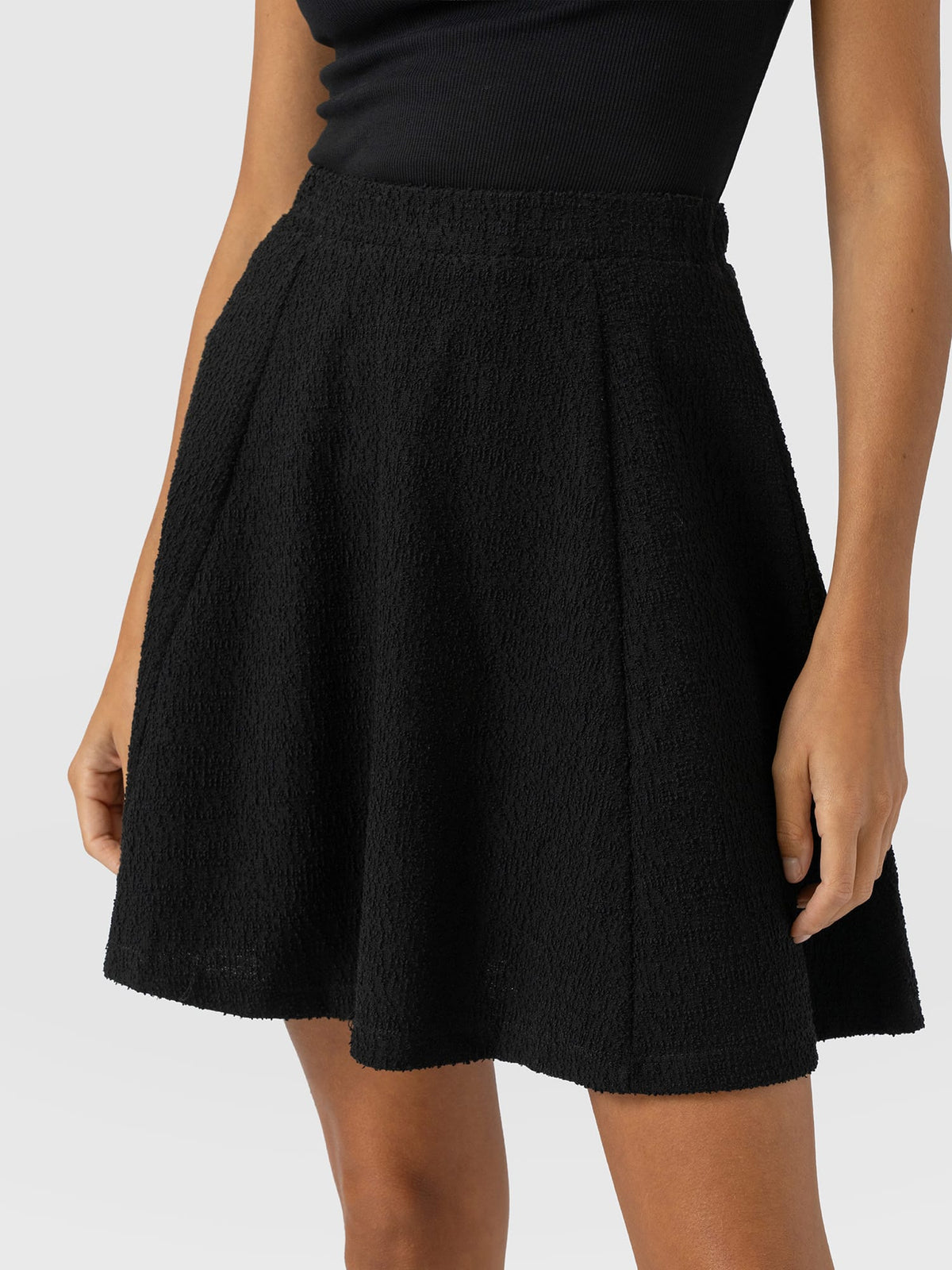 Macie Mini Skirt - Black Boucle