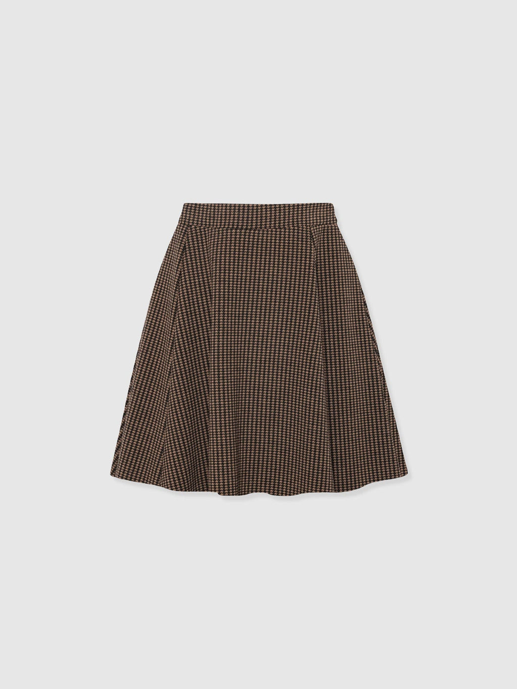 Macie Mini Skirt - Brown Mini Houndstooth