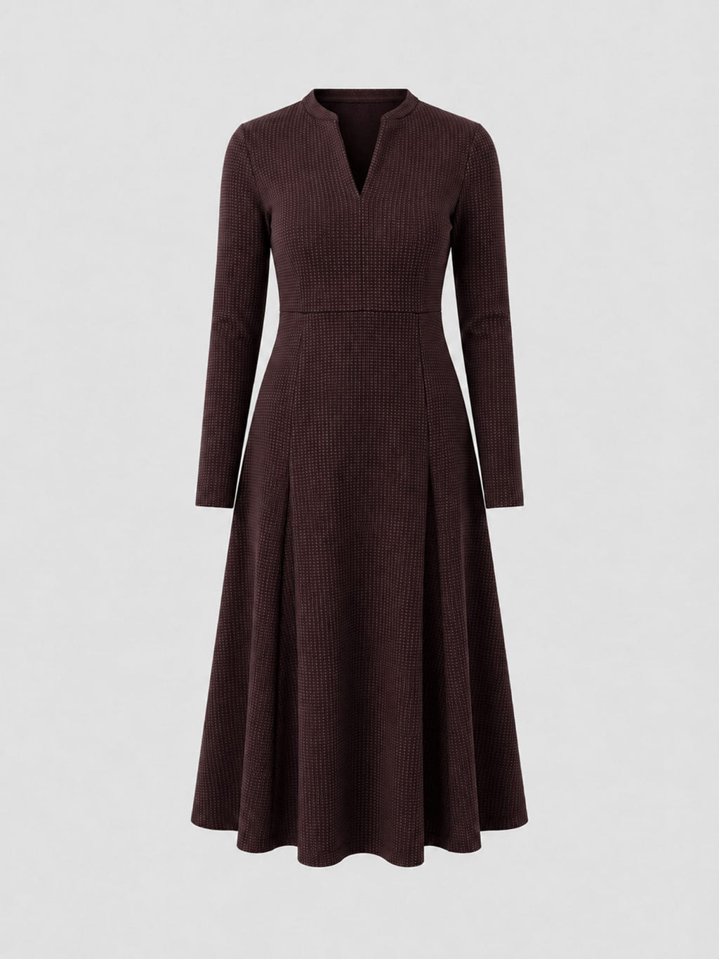Macie Zip Up Dress - Burgundy Mini Houndstooth