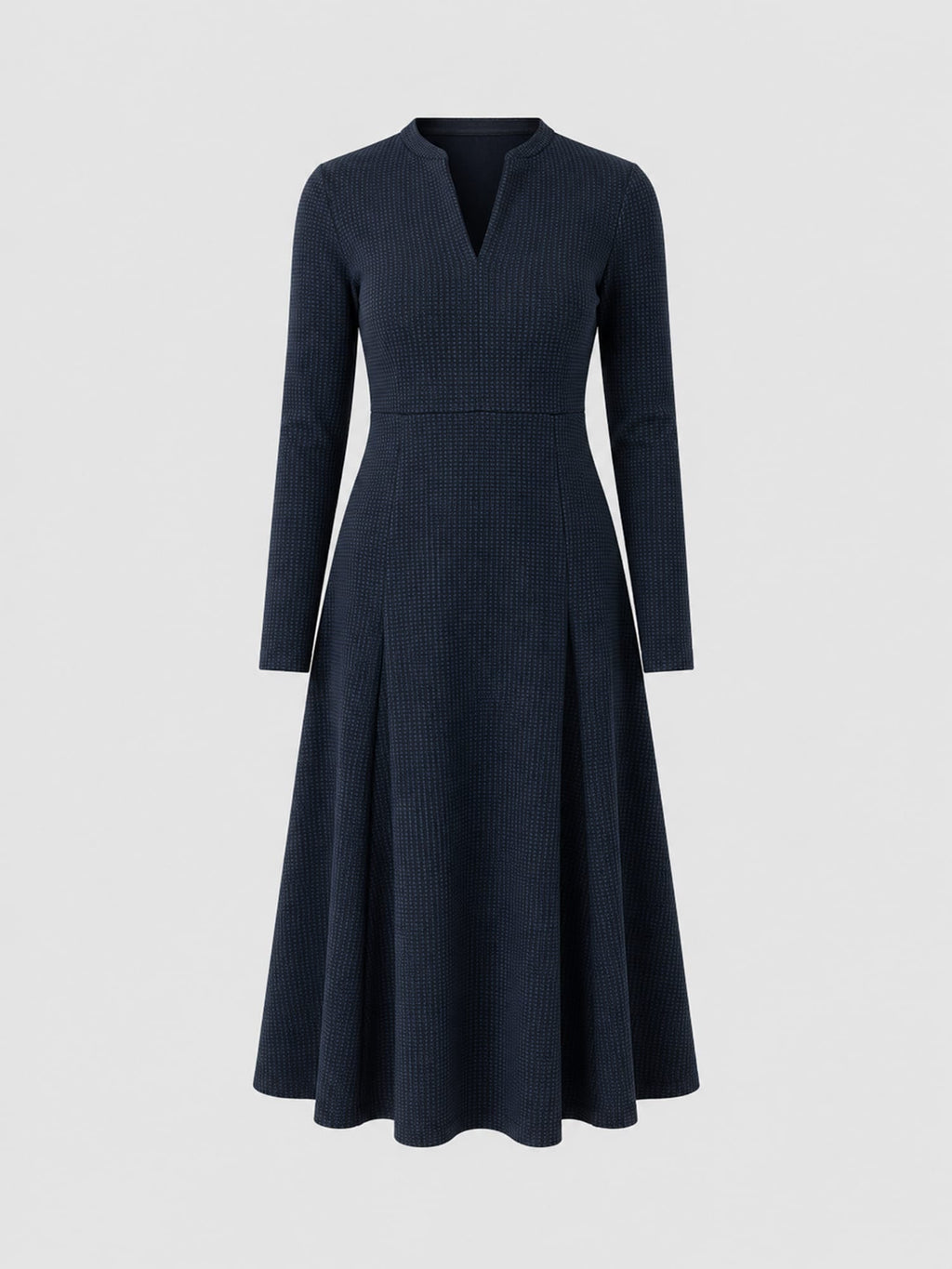 Macie Zip Up Dress - Navy Mini Houndstooth