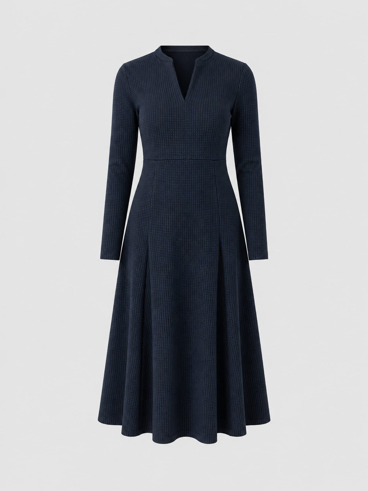 Macie Zip Up Dress - Navy Mini Houndstooth