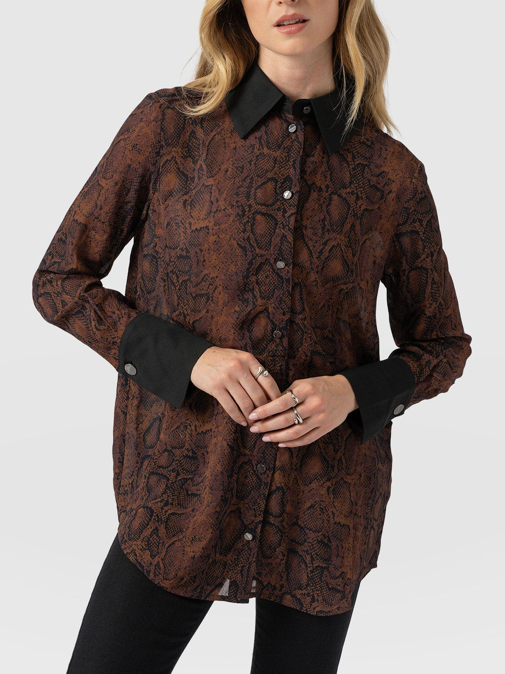 Madison Shirt - Brown Snake