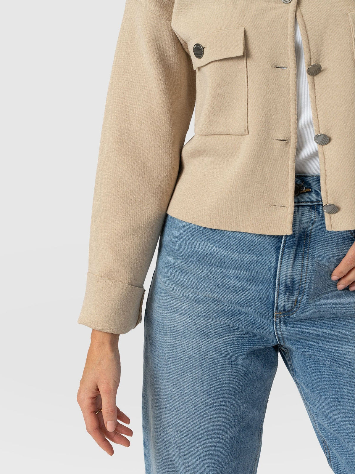 Maeva Knit Jacket - Cream